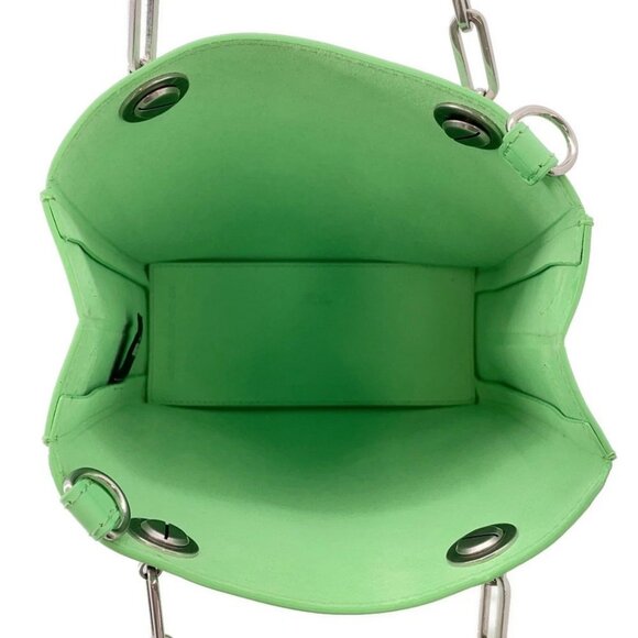 FENDI Small Shopping Bag Size Small Leather Light Green 8BH382 - Picture 6 of 15